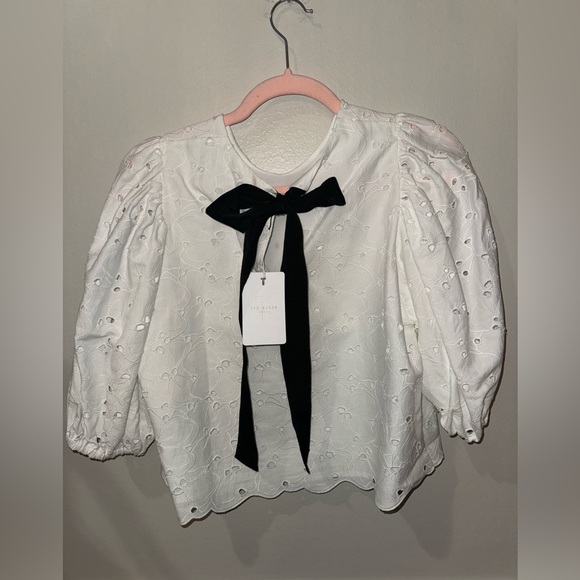Ted Baker cropped top puffed sleeve - Picture 2 of 3